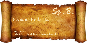 Szabad Beáta névjegykártya